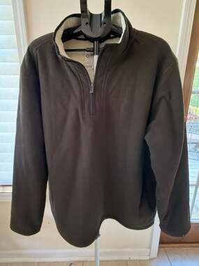 Orvis Men's Waffle Knit Sherpa Lined Quarter Zip Pullover Sweater
